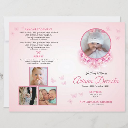Child Funeral Program Template | Editable Memorial (Voorkant)