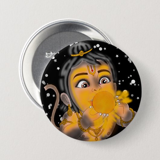 Child Hanuman Button (Voorkant /achterkant)
