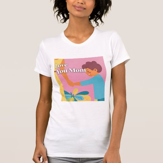 Child Holding Hand Love You Mom Moederdag T-shirt (Voorkant)