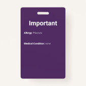 Child Identification Photo Paars Badge (Achterkant)