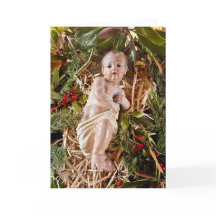 Child in Manger Christmas Card