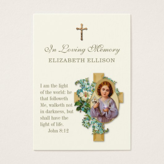 Child Jesus Scripts Funeral Prayer Kaart (Voorkant)