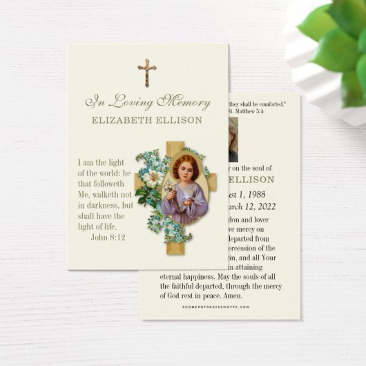 Child Jesus Scripts Funeral Prayer Kaart (Bureau)