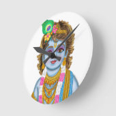 Child Krishna Clock Ronde Klok (Hoek)