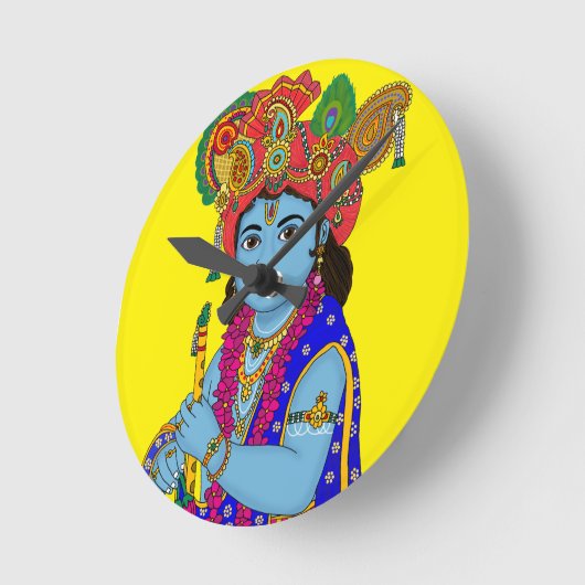 Child Krishna Wall Clock Ronde Klok (Hoek)