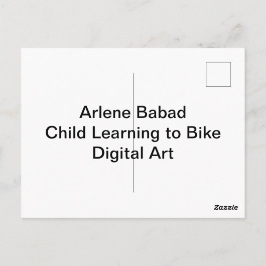 Child Learning to Bike, Postcard Briefkaart (Achterkant)