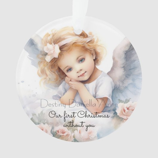 Child Memorial Eerste Kerstmis zonder jou Ornament (voorkant)