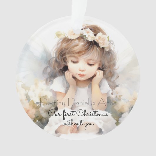 Child Memorial Eerste Kerstmis zonder jou Ornament (voorkant)