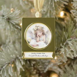 Child Memorial Eerste Kerstmis zonder jou Verguld Banner Ornament