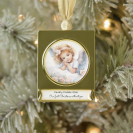 Child Memorial Eerste Kerstmis zonder jou Verguld Banner Ornament