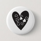 Child of God Black Heart Ronde Button 5,7 Cm (Voorkant)