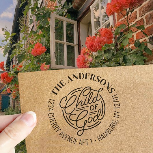 Child Of God Christian Bible Return Address Zelfinktende Stempel