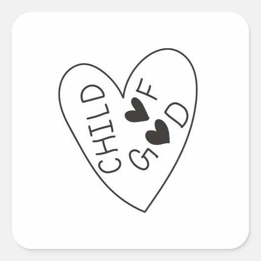 Child of God Vierkante Sticker (Voorkant)