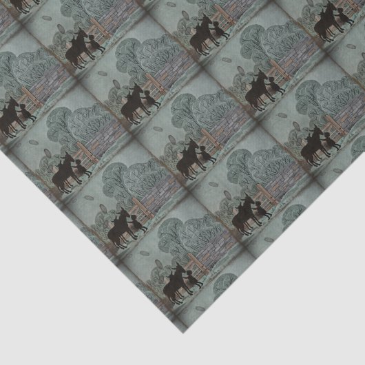 Child Petting Donkey Tissuepapier (Detail)