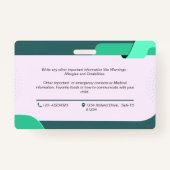 Child Photo Emergency ID Identification Kaart Badg Badge (Achterkant)