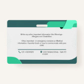 Child Photo Emergency ID Identification Kaart Badg Badge (Achterkant)