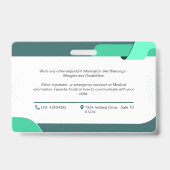 Child Photo Emergency ID Identification Kaart Badg Badge (Achterkant)