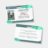 Child Photo Emergency ID Identification Kaart Badg Badge (Voor- en achterkant)