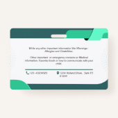 Child Photo Emergency ID Identification Kaart Badg Badge (Achterkant)