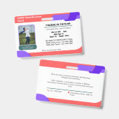 Child Photo Emergency ID Identification Kaart Badg Badge (Voor- en achterkant)