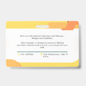 Child Photo Emergency ID Identification Kaart Badg Badge (Achterkant)