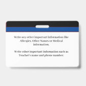 Child Photo ID Identification Card Aangepast Badge (Achterkant)