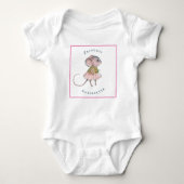 Child Pink Blue Girly Rat Mouse Personal Prinses Romper (Voorkant)
