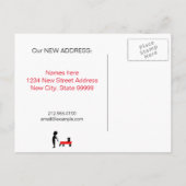 Child Pulling Red Wagon Nieuw adres Aankondigingskaart (Achterkant)