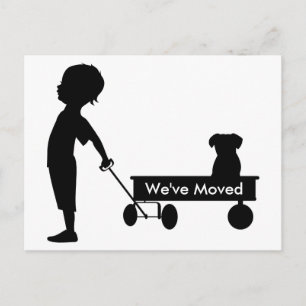 Child Pulling Wagon Nieuw adres Aankondigingskaart