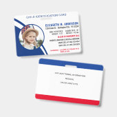 Child Safety Identification Modern aangepaste foto Badge (Voor- en achterkant)