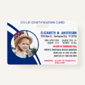 Child Safety Identification Modern aangepaste foto Badge (Voorkant)
