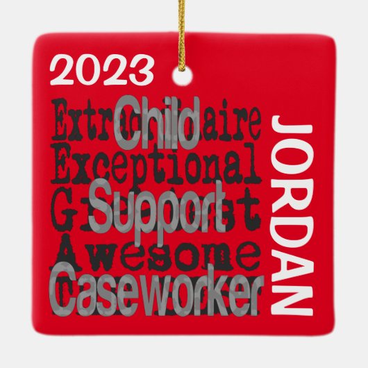 Child Support Caseworker Buitengewoon CUSTOM Keramisch Ornament (Achterkant)