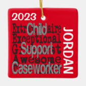 Child Support Caseworker Buitengewoon CUSTOM Keramisch Ornament (Voorkant)