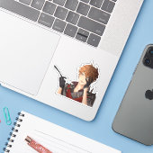 Child/Tartaglia Genshin Impact Sticker (Laptop met iPhone)