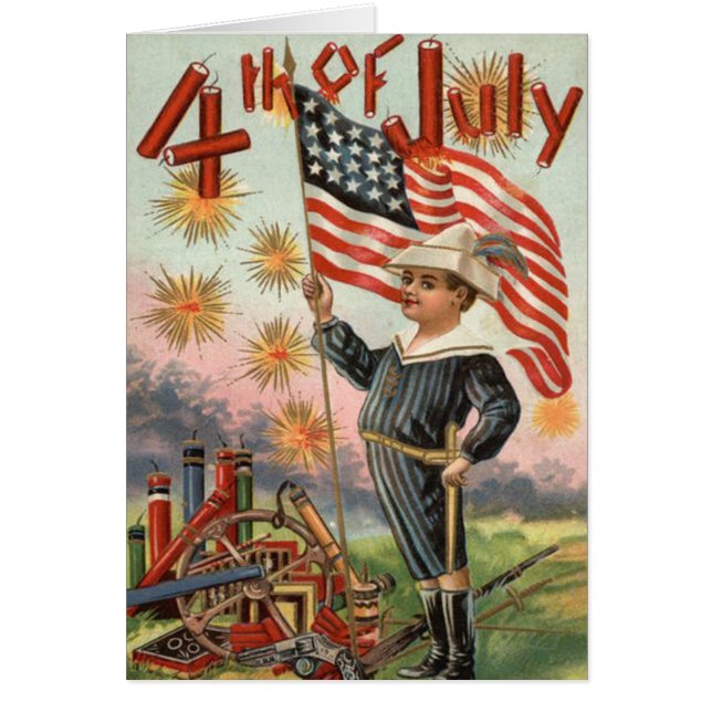 Child US Flag Fireworks Firecracker Explosie (Voorkant)