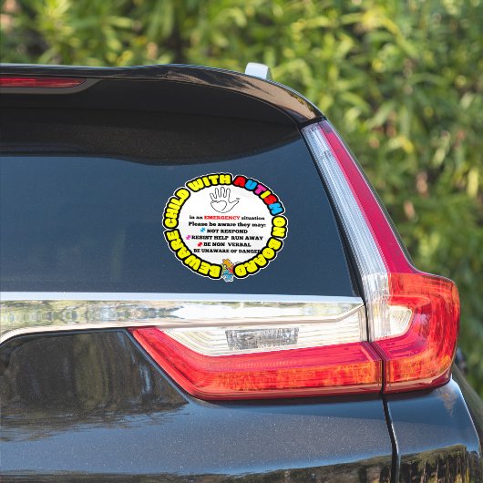 Child with Autism on Board Car Decal Sticker (Auto Zijkant)