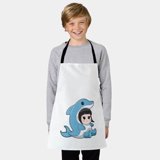 Child with Dolphin Costume Schort (Gedragen)