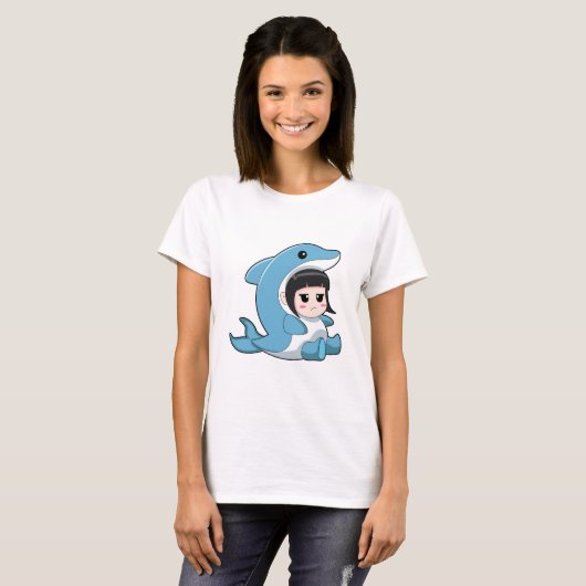 Child with Dolphin Costume T-shirt (Voorkant volledig)