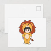 Child with Lion Costume Briefkaart (Voorkant / Achterkant)