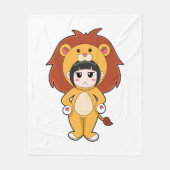Child with Lion Costume Fleece Deken (Voorkant)