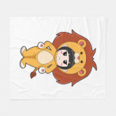 Child with Lion Costume Fleece Deken (Voorkant (Horizontaal))