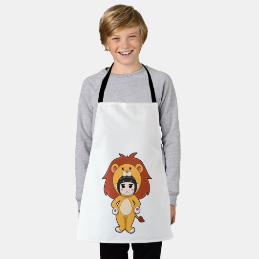 Child with Lion Costume Schort (Gedragen)