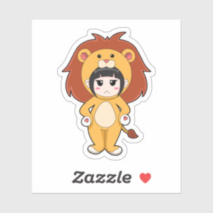 Child with Lion Costume Sticker