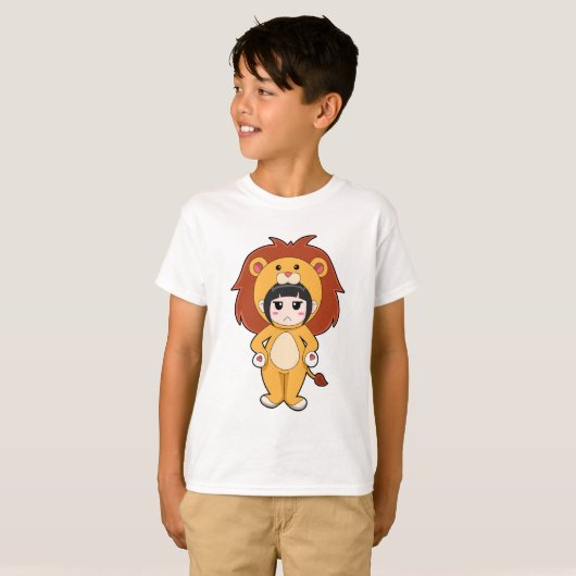 Child with Lion Costume T-shirt (Voorkant volledig)