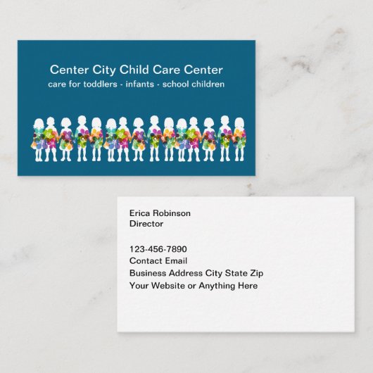 Childcare Center Theme Business Cards Visitekaartje (Voorkant / Achterkant)