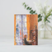 Childe Hassam - Aan het bureau Briefkaart (Staand voorkant)