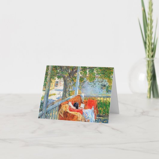 Childe Hassam - Bank en veranda bij Cos Cob Kaart (Voorkant)