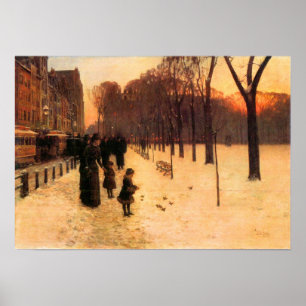 Childe Hassam - Boston in alledaagse schemering Poster