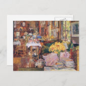 Childe Hassam - De kamer van bloemen Briefkaart (Voorkant / Achterkant)