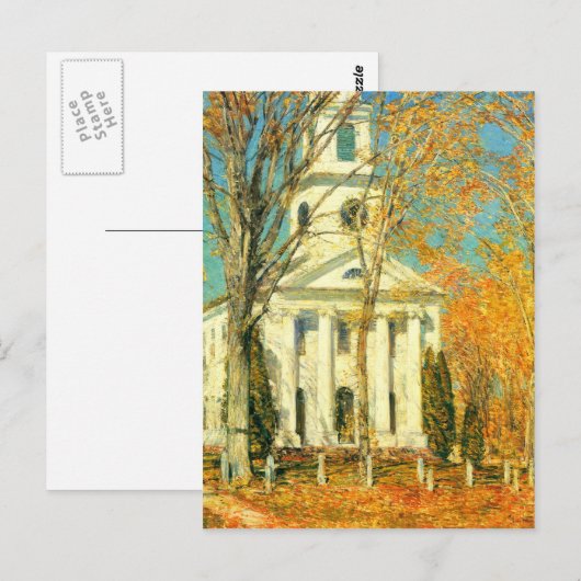 Childe Hassam - De kerk van het oude Lyme Connecti Briefkaart (Voorkant / Achterkant)